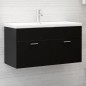 vidaXL Waschbeckenunterschrank mit Einbaubecken Schwarz Holzwerkstoff vidaXL Waschbeckenunterschrank mit Einbaubecken Schwarz Holzwerkstoff