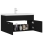 vidaXL Waschbeckenunterschrank mit Einbaubecken Schwarz Holzwerkstoff vidaXL Waschbeckenunterschrank mit Einbaubecken Schwarz Holzwerkstoff