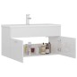 vidaXL Waschbeckenunterschrank mit Einbaubecken Hochglanz-Weiß vidaXL Waschbeckenunterschrank mit Einbaubecken Hochglanz-Weiß
