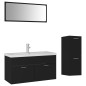 vidaXL Badmöbel-Set Schwarz Holzwerkstoff vidaXL Badmöbel-Set Schwarz Holzwerkstoff