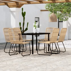 vidaXL 7-tlg. Garten-Essgruppe Eichen-Optik