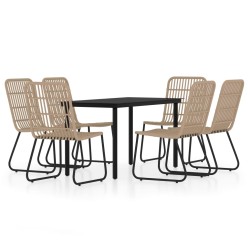 vidaXL 7-tlg. Garten-Essgruppe Eichen-Optik