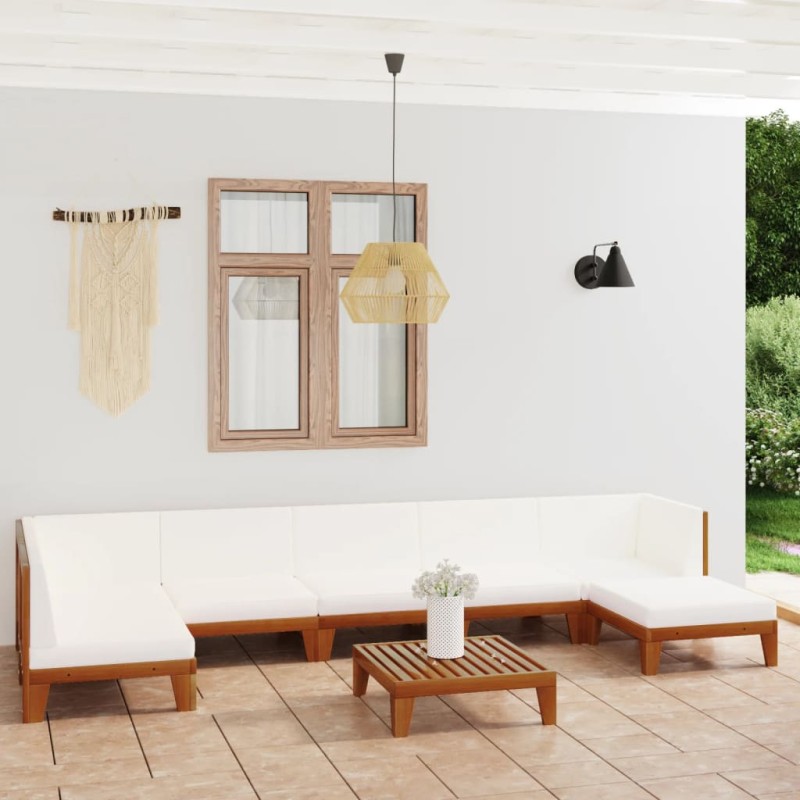 vidaXL 8-tlg. Garten-Lounge-Set mit Kissen Massivholz Akazie vidaXL 8-tlg. Garten-Lounge-Set mit Kissen Massivholz Akazie