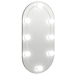 vidaXL Spiegel mit LED-Leuchten 60x30 cm Glas Oval