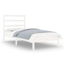 vidaXL Massivholzbett Weiß 90x190 cm