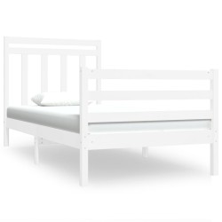 vidaXL Massivholzbett Weiß 90x190 cm