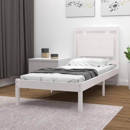 vidaXL Massivholzbett Weiß 75x190 cm