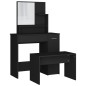 vidaXL Schminktisch-Set Schwarz 86,5x35x136 cm vidaXL Schminktisch-Set Schwarz 86,5x35x136 cm