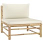 8-tlg. Garten-Lounge-Set mit Cremeweißen Kissen Bambus 8-tlg. Garten-Lounge-Set mit Cremeweißen Kissen Bambus