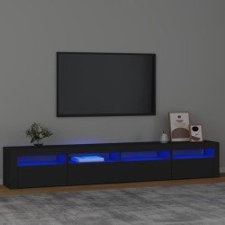 vidaXL TV-Schrank mit LED-Leuchten Schwarz 240x35x40 cm