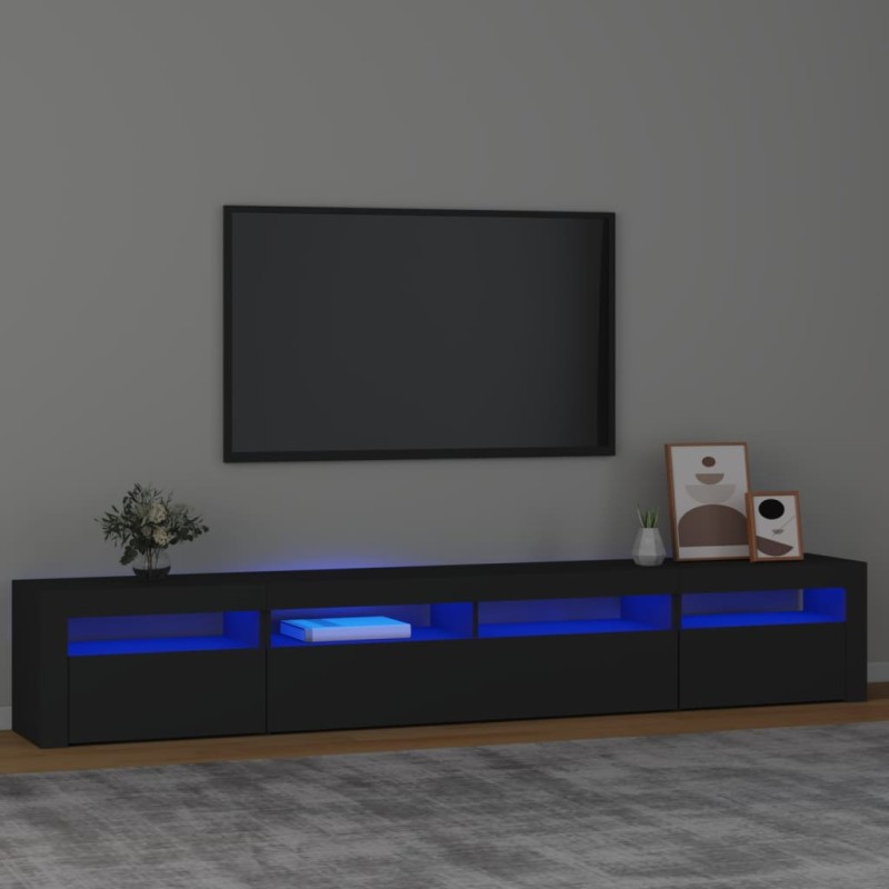 vidaXL TV-Schrank mit LED-Leuchten Schwarz 240x35x40 cm vidaXL TV-Schrank mit LED-Leuchten Schwarz 240x35x40 cm