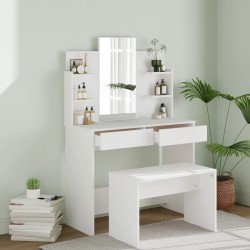 vidaXL Schminktisch-Set Weiß 96x40x142 cm