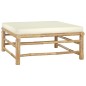8-tlg. Garten-Lounge-Set mit Cremeweißen Kissen Bambus 8-tlg. Garten-Lounge-Set mit Cremeweißen Kissen Bambus