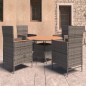 vidaXL 5-tlg. Garten-Essgruppe mit Auflagen Poly Rattan Grau vidaXL 5-tlg. Garten-Essgruppe mit Auflagen Poly Rattan Grau