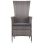 vidaXL 5-tlg. Garten-Essgruppe mit Auflagen Poly Rattan Grau vidaXL 5-tlg. Garten-Essgruppe mit Auflagen Poly Rattan Grau