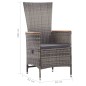 vidaXL 5-tlg. Garten-Essgruppe mit Auflagen Poly Rattan Grau vidaXL 5-tlg. Garten-Essgruppe mit Auflagen Poly Rattan Grau