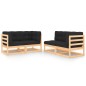 vidaXL 4-tlg. Garten-Lounge-Set mit Kissen Massivholz Kiefer vidaXL 4-tlg. Garten-Lounge-Set mit Kissen Massivholz Kiefer