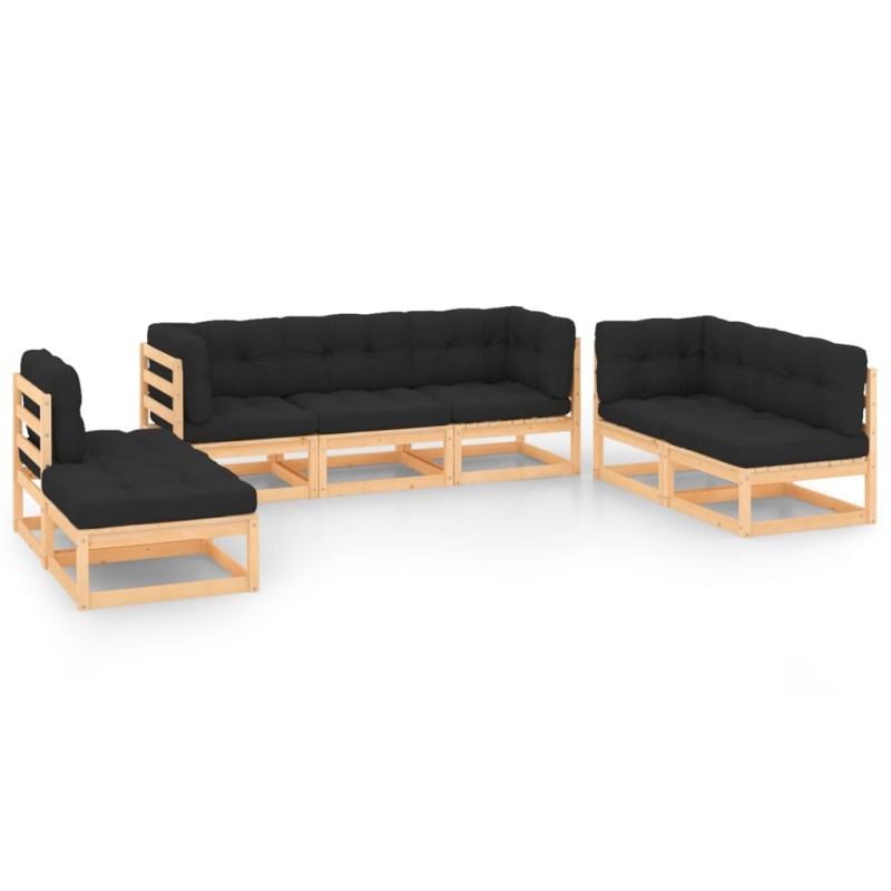 vidaXL 7-tlg. Garten-Lounge-Set mit Kissen Massivholz Kiefer vidaXL 7-tlg. Garten-Lounge-Set mit Kissen Massivholz Kiefer