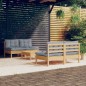 vidaXL 5-tlg. Garten-Lounge-Set mit Grauen Kissen Kiefernholz vidaXL 5-tlg. Garten-Lounge-Set mit Grauen Kissen Kiefernholz