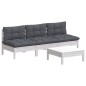vidaXL 4-tlg. Garten-Lounge-Set mit Anthrazit Kissen Kiefernholz vidaXL 4-tlg. Garten-Lounge-Set mit Anthrazit Kissen Kiefernholz