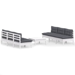 vidaXL 7-tlg. Garten-Lounge-Set mit Anthrazit Kissen Kiefernholz