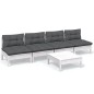 vidaXL 5-tlg. Garten-Lounge-Set mit Anthrazit Kissen Kiefernholz vidaXL 5-tlg. Garten-Lounge-Set mit Anthrazit Kissen Kiefernholz