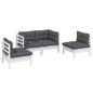 vidaXL 4-tlg. Garten-Lounge-Set mit Kissen Kiefer Massivholz vidaXL 4-tlg. Garten-Lounge-Set mit Kissen Kiefer Massivholz