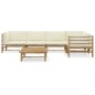 6-tlg. Garten-Lounge-Set mit Cremeweißen Kissen Bambus 6-tlg. Garten-Lounge-Set mit Cremeweißen Kissen Bambus