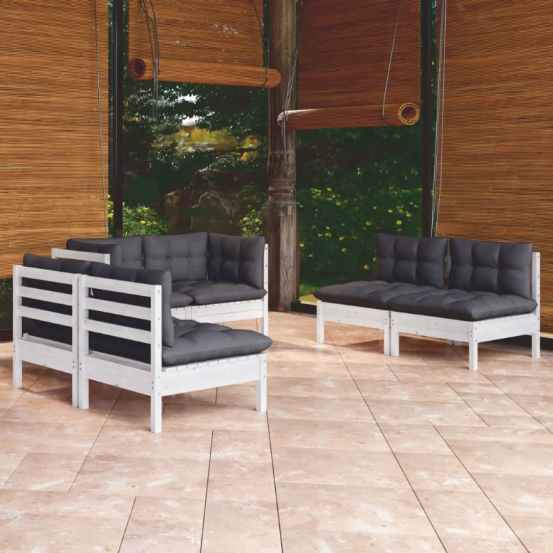 vidaXL 6-tlg. Garten-Lounge-Set mit Kissen Kiefer Massivholz vidaXL 6-tlg. Garten-Lounge-Set mit Kissen Kiefer Massivholz