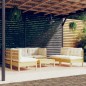 vidaXL 7-tlg. Garten-Lounge-Set mit Creme Kissen Massivholz Kiefer vidaXL 7-tlg. Garten-Lounge-Set mit Creme Kissen Massivholz Kiefer