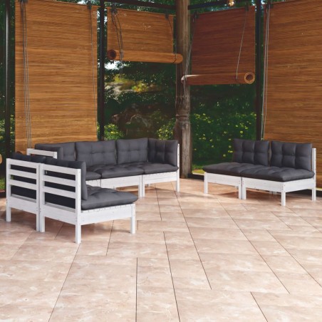 vidaXL 7-tlg. Garten-Lounge-Set mit Kissen Kiefer Massivholz