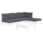 vidaXL 5-tlg. Garten-Lounge-Set mit Kissen Weiß Kiefernholz vidaXL 5-tlg. Garten-Lounge-Set mit Kissen Weiß Kiefernholz