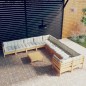 vidaXL 11-tlg. Garten-Lounge-Set mit Creme Kissen Kiefernholz vidaXL 11-tlg. Garten-Lounge-Set mit Creme Kissen Kiefernholz