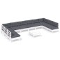 vidaXL 11-tlg. Garten-Lounge-Set mit Kissen Weiß Kiefer Massivholz vidaXL 11-tlg. Garten-Lounge-Set mit Kissen Weiß Kiefer Massivholz