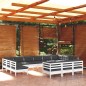 vidaXL 13-tlg. Garten-Lounge-Set mit Kissen Weiß Kiefernholz vidaXL 13-tlg. Garten-Lounge-Set mit Kissen Weiß Kiefernholz