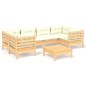 vidaXL 7-tlg. Garten-Lounge-Set mit Creme Kissen Kiefernholz vidaXL 7-tlg. Garten-Lounge-Set mit Creme Kissen Kiefernholz