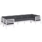 vidaXL 7-tlg. Garten-Lounge-Set mit Kissen Weiß Kiefernholz vidaXL 7-tlg. Garten-Lounge-Set mit Kissen Weiß Kiefernholz