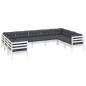 vidaXL 9-tlg. Garten-Lounge-Set mit Kissen Weiß Kiefernholz vidaXL 9-tlg. Garten-Lounge-Set mit Kissen Weiß Kiefernholz