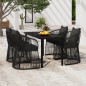 vidaXL 5-tlg. Garten-Essgruppe mit Kissen Schwarz vidaXL 5-tlg. Garten-Essgruppe mit Kissen Schwarz