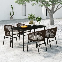 vidaXL 5-tlg. Garten-Essgruppe Braun