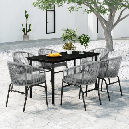 vidaXL 7-tlg. Garten-Essgruppe Grau