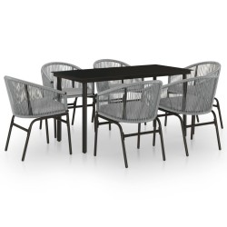 vidaXL 7-tlg. Garten-Essgruppe Grau