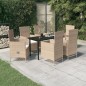 vidaXL 7-tlg. Garten-Essgruppe mit Kissen Beige vidaXL 7-tlg. Garten-Essgruppe mit Kissen Beige
