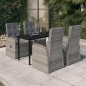 vidaXL 5-tlg. Garten-Essgruppe mit Kissen Grau vidaXL 5-tlg. Garten-Essgruppe mit Kissen Grau