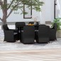 vidaXL 7-tlg. Garten-Essgruppe mit Kissen Schwarz vidaXL 7-tlg. Garten-Essgruppe mit Kissen Schwarz