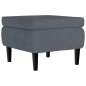 vidaXL Ohrensessel mit Hocker Dunkelgrau Samt vidaXL Ohrensessel mit Hocker Dunkelgrau Samt