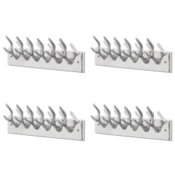 vidaXL Garderobenleisten 4 Stk. Silbern Aluminium 