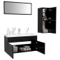 vidaXL Badmöbel-Set Schwarz Holzwerkstoff vidaXL Badmöbel-Set Schwarz Holzwerkstoff