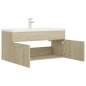 vidaXL Waschbeckenunterschrank Einbaubecken Sonoma-Eiche Holzwerkstoff vidaXL Waschbeckenunterschrank Einbaubecken Sonoma-Eiche Holzwerkstoff