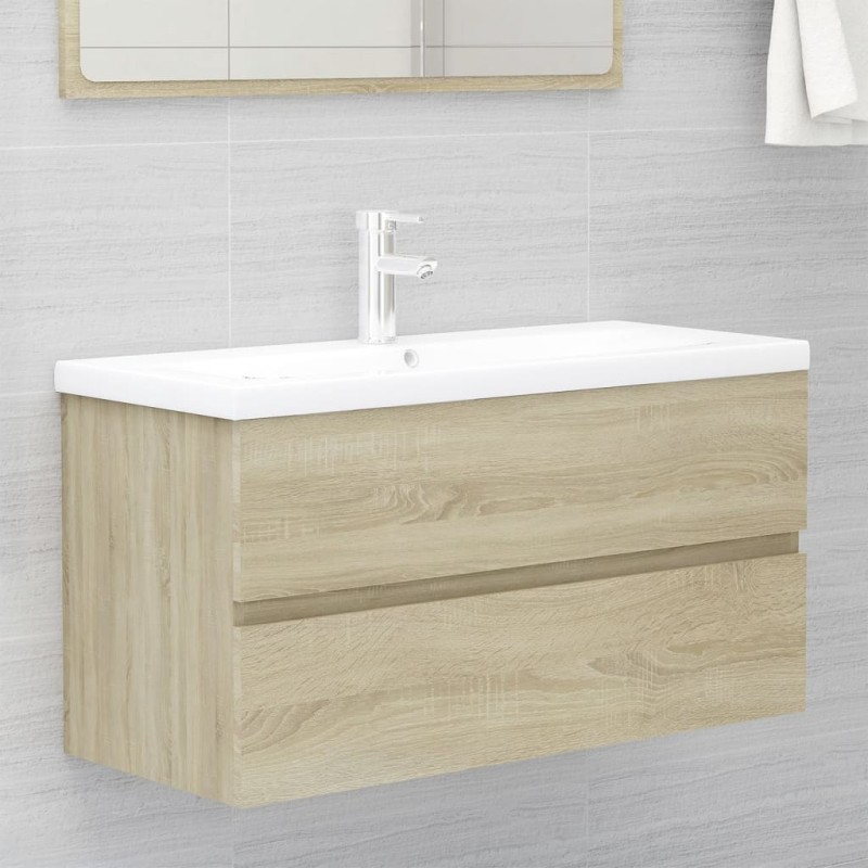 vidaXL Waschbeckenunterschrank Einbaubecken Sonoma-Eiche Holzwerkstoff vidaXL Waschbeckenunterschrank Einbaubecken Sonoma-Eiche Holzwerkstoff